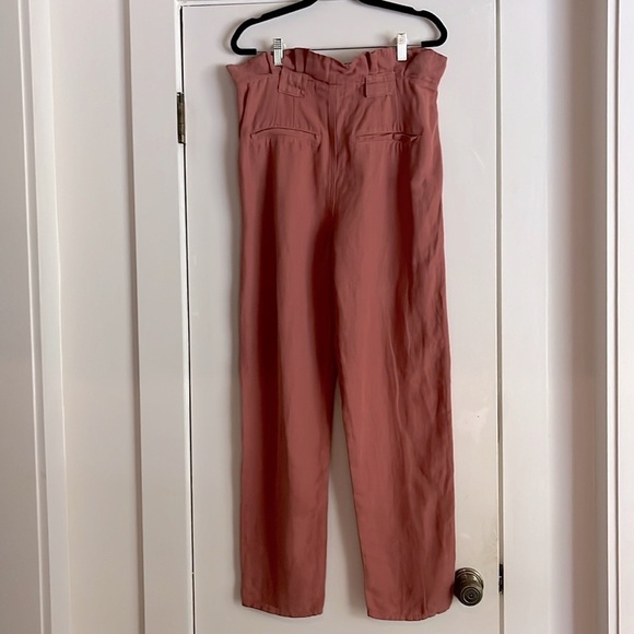 NWT. Veronica Beard Karter Paperbag Linen Blend Crop Pants in Mocha Size 8 - Picture 9 of 9